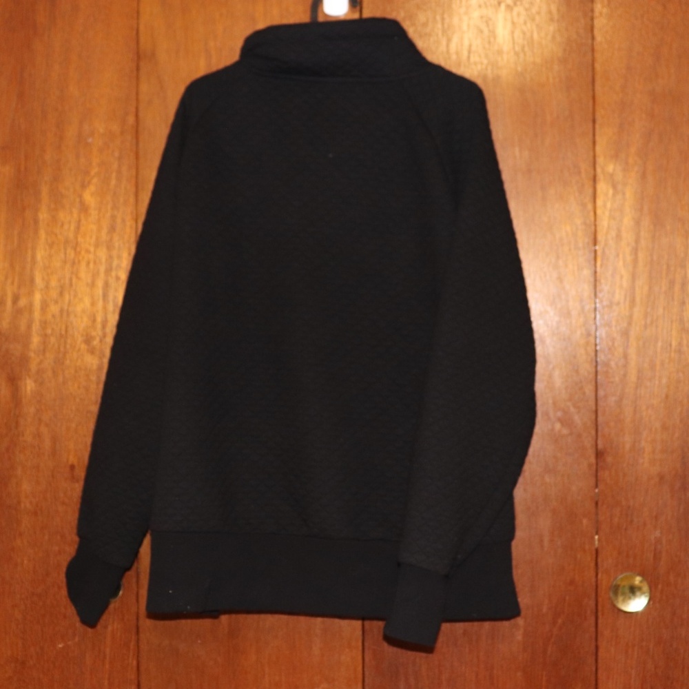 Black Knit Sweater from Costco – Textured Ribbed Diamond Pattern - Picture 2 of 5